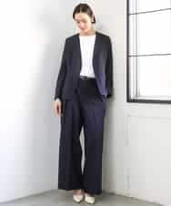 FMKGD20150 MICHEL KLEIN(ミッシェルクラン) [遮熱効果素材]ステッチレス五分袖プルオーバー ブラック