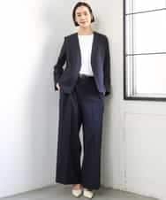 FMKGD20150 MICHEL KLEIN(ミッシェルクラン) [遮熱効果素材]ステッチレス五分袖プルオーバー ブラック