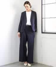 FMKGD20150 MICHEL KLEIN(ミッシェルクラン) [遮熱効果素材]ステッチレス五分袖プルオーバー ブラック