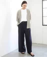 FMKGD20150 MICHEL KLEIN(ミッシェルクラン) [遮熱効果素材]ステッチレス五分袖プルオーバー ブラック