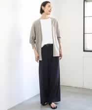 FMKGD20150 MICHEL KLEIN(ミッシェルクラン) [遮熱効果素材]ステッチレス五分袖プルオーバー ブラック