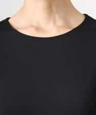 FMKGD20150 MICHEL KLEIN(ミッシェルクラン) [遮熱効果素材]ステッチレス五分袖プルオーバー ブラック