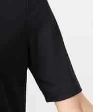 FMKGD20150 MICHEL KLEIN(ミッシェルクラン) [遮熱効果素材]ステッチレス五分袖プルオーバー ブラック