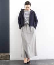 FMKGE04160 MICHEL KLEIN(ミッシェルクラン) タックデザイン バスクボーダーTシャツ グリーン