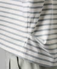 FMKGE04160 MICHEL KLEIN(ミッシェルクラン) タックデザイン バスクボーダーTシャツ グリーン