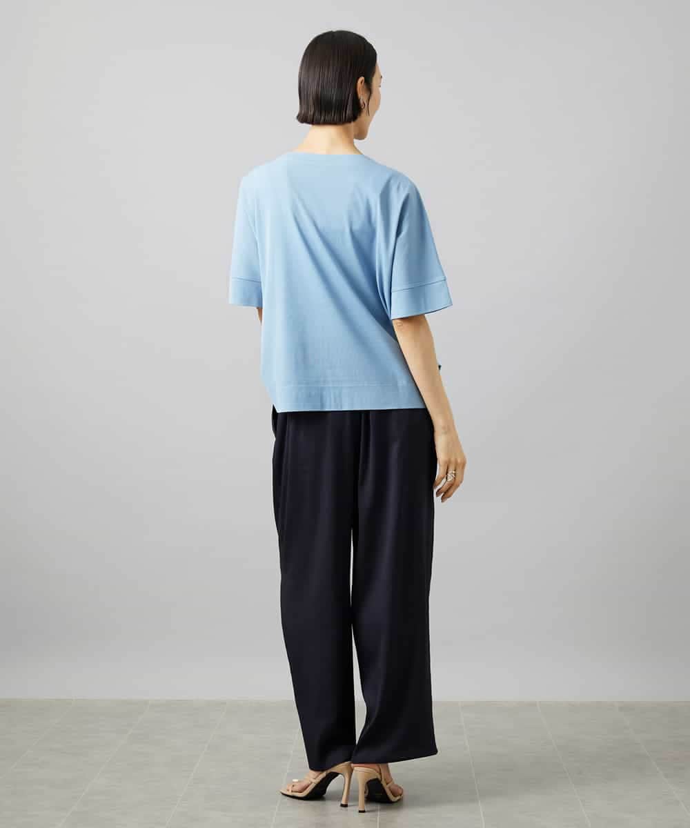 FMKGE08130 MICHEL KLEIN(ミッシェルクラン) 袖口アクセントプルオーバー ライトブルー