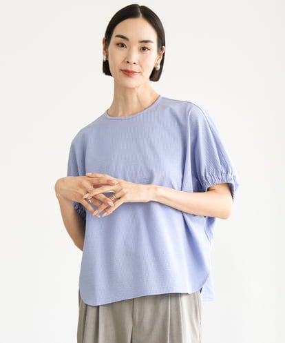 FMKGE10180 MICHEL KLEIN [新色追加/接触冷感]サッカードルマンスリーブカットソー