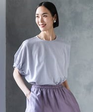FMKGE10180 MICHEL KLEIN(ミッシェルクラン) [新色追加/接触冷感]サッカードルマンスリーブカットソー グレー
