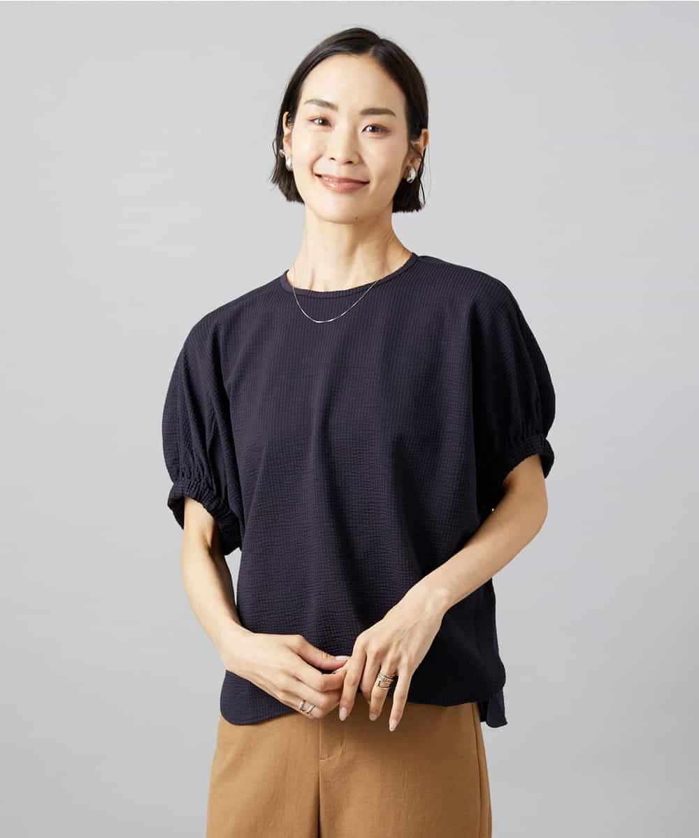 FMKGE10180 MICHEL KLEIN(ミッシェルクラン) サッカードルマンスリーブカットソー ネイビー