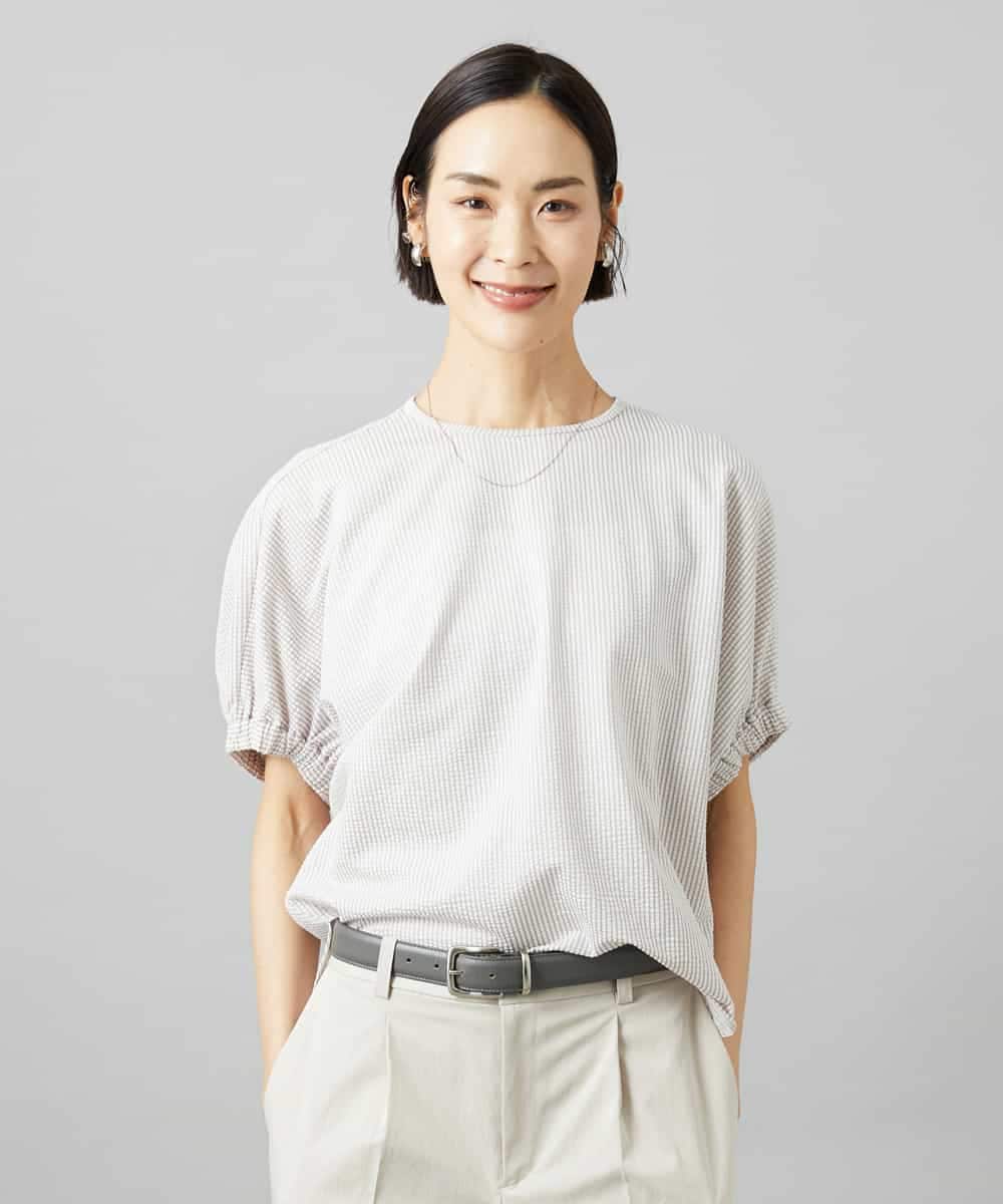 FMKGE10180 MICHEL KLEIN(ミッシェルクラン) サッカードルマンスリーブカットソー ベージュ