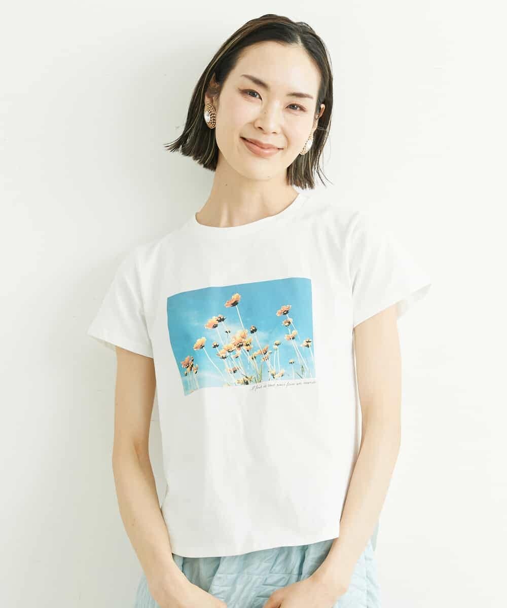 FMKGS21120 MICHEL KLEIN ヴィンテージフラワーフォトTシャツ