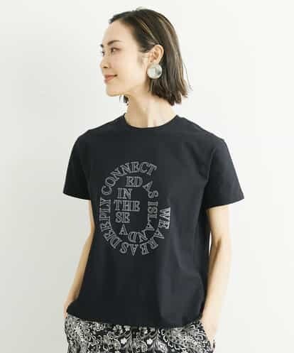 FMKGS22120 MICHEL KLEIN [メディア着用]モノトーンサークルロゴTシャツ