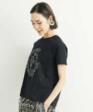FMKGS22120 MICHEL KLEIN(ミッシェルクラン) モノトーンサークルロゴTシャツ ブラック(94)