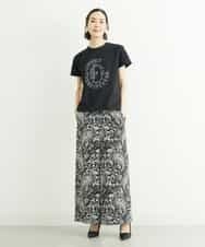 FMKGS22120 MICHEL KLEIN(ミッシェルクラン) モノトーンサークルロゴTシャツ ブラック(94)