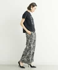 FMKGS22120 MICHEL KLEIN(ミッシェルクラン) モノトーンサークルロゴTシャツ ブラック(94)
