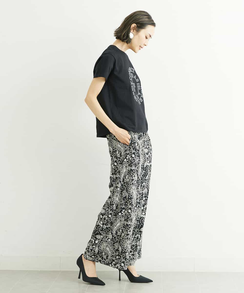 FMKGS22120 MICHEL KLEIN(ミッシェルクラン) モノトーンサークルロゴTシャツ ブラック(94)