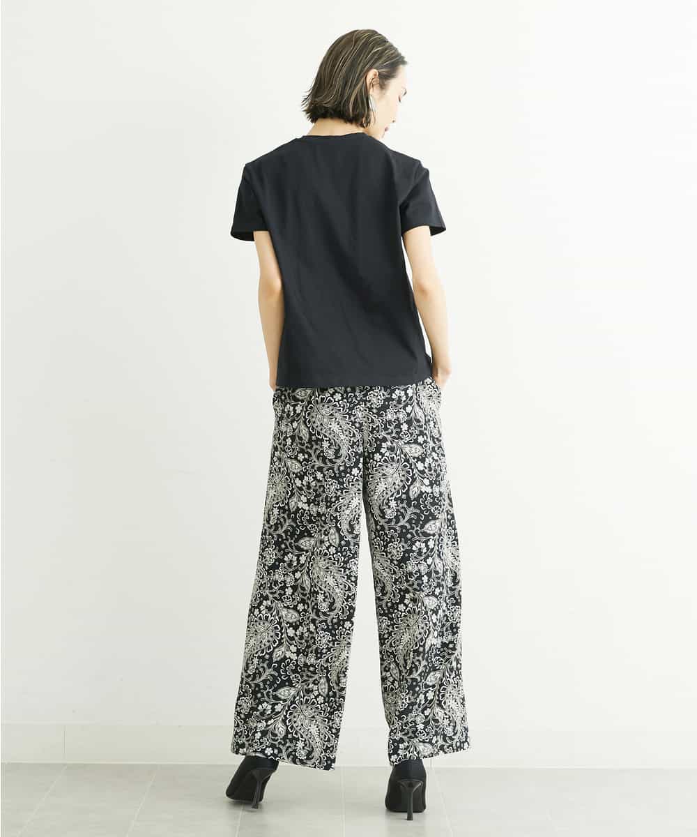 FMKGS22120 MICHEL KLEIN(ミッシェルクラン) モノトーンサークルロゴTシャツ ブラック(94)