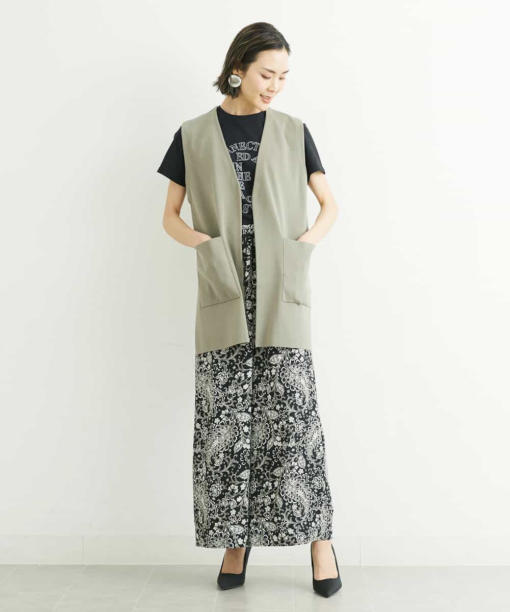 FMKGS22120 MICHEL KLEIN(ミッシェルクラン) モノトーンサークルロゴTシャツ ブラック(94)