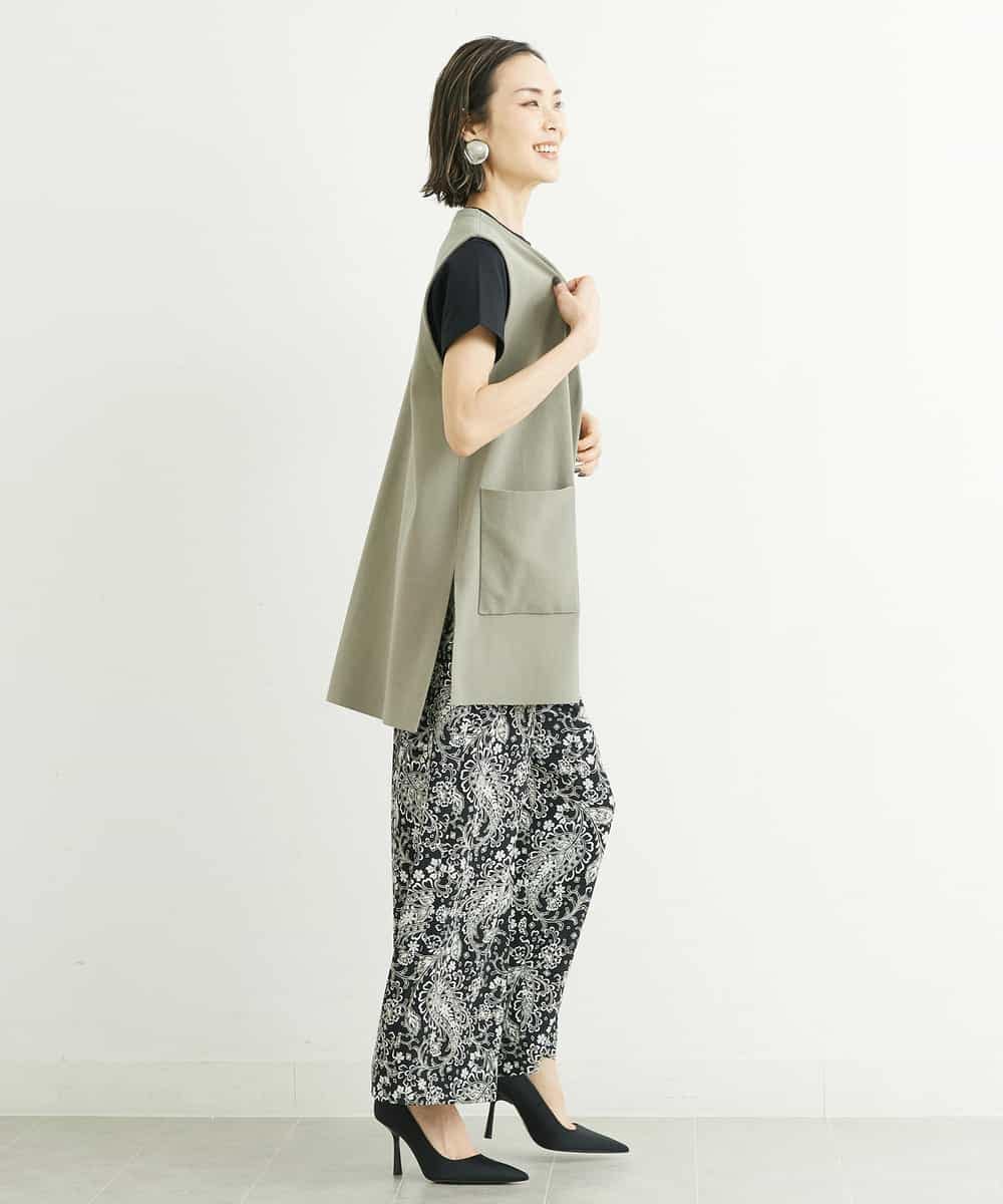 FMKGS22120 MICHEL KLEIN(ミッシェルクラン) モノトーンサークルロゴTシャツ ブラック(94)