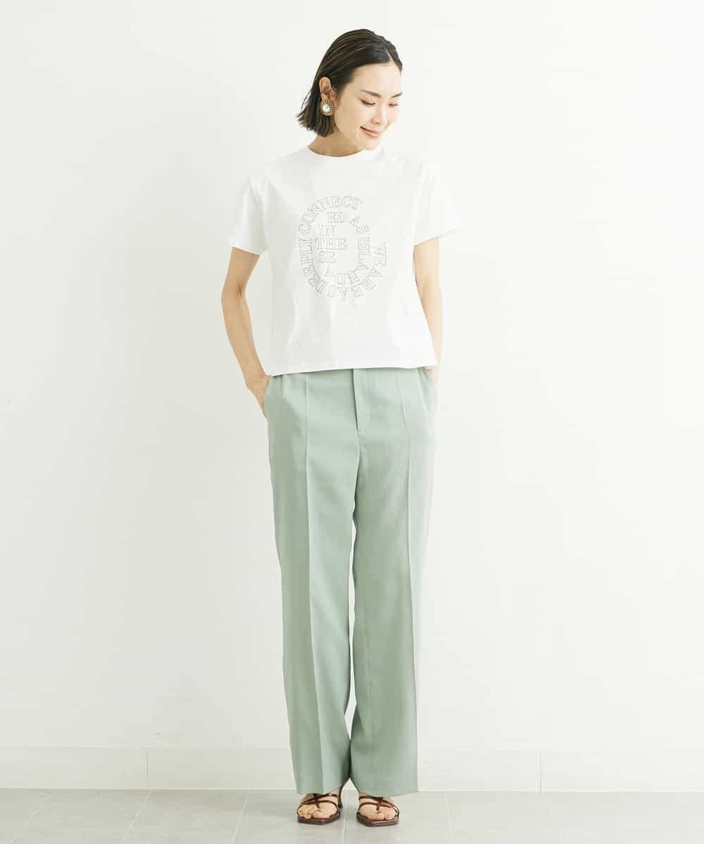 FMKGS22120 MICHEL KLEIN(ミッシェルクラン) モノトーンサークルロゴTシャツ ブラック(94)