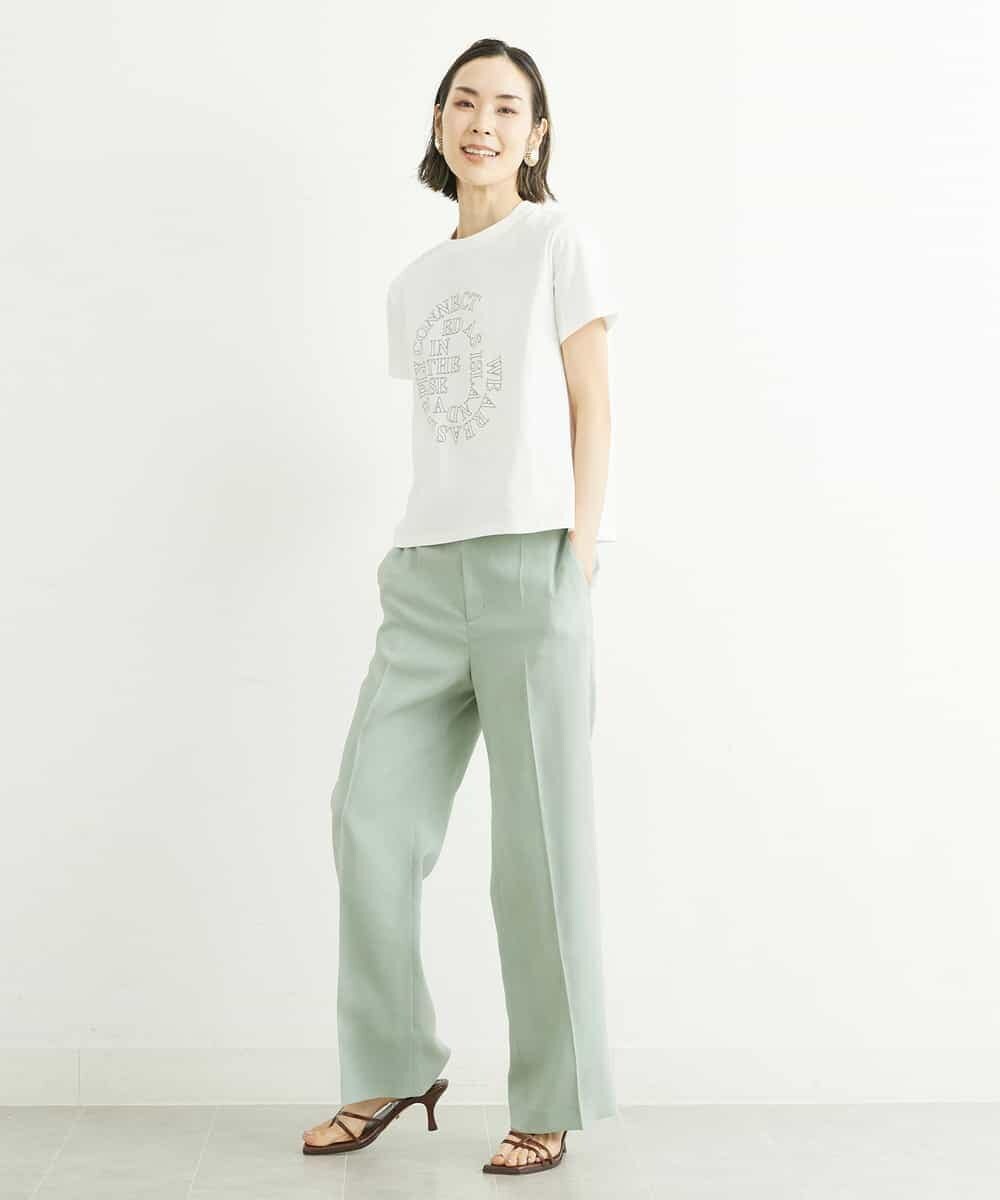 FMKGS22120 MICHEL KLEIN(ミッシェルクラン) モノトーンサークルロゴTシャツ ブラック(94)