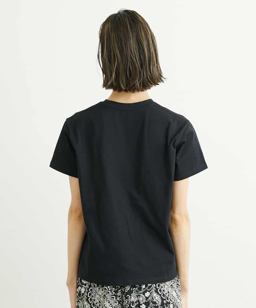 FMKGS22120 MICHEL KLEIN(ミッシェルクラン) モノトーンサークルロゴTシャツ ブラック(94)