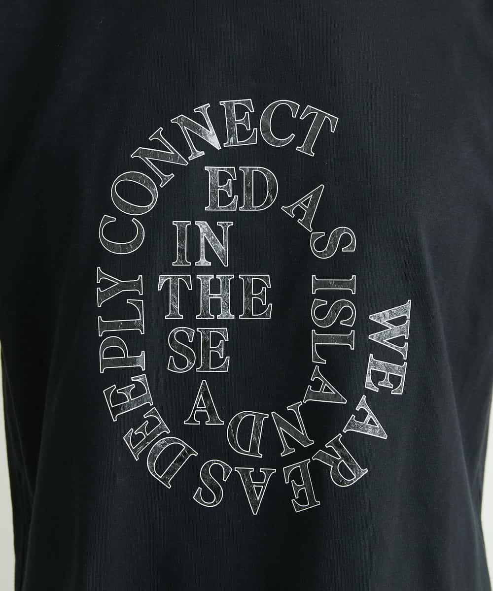 FMKGS22120 MICHEL KLEIN(ミッシェルクラン) モノトーンサークルロゴTシャツ ブラック(94)