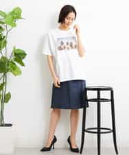FMKGS23120 MICHEL KLEIN(ミッシェルクラン) パームツリーフォトプリントTシャツ ホワイト(90)