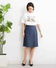 FMKGS23120 MICHEL KLEIN(ミッシェルクラン) パームツリーフォトプリントTシャツ ホワイト(90)