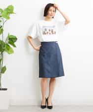 FMKGS23120 MICHEL KLEIN(ミッシェルクラン) パームツリーフォトプリントTシャツ ホワイト(90)