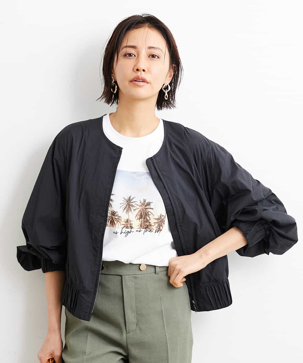 FMKGS23120 MICHEL KLEIN(ミッシェルクラン) パームツリーフォトプリントTシャツ ホワイト(90)