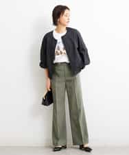 FMKGS23120 MICHEL KLEIN(ミッシェルクラン) パームツリーフォトプリントTシャツ ホワイト(90)