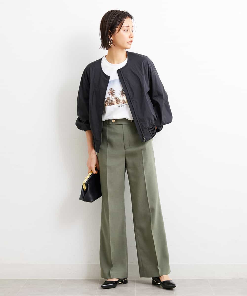 FMKGS23120 MICHEL KLEIN(ミッシェルクラン) パームツリーフォトプリントTシャツ ホワイト(90)