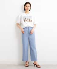 FMKGS23120 MICHEL KLEIN(ミッシェルクラン) パームツリーフォトプリントTシャツ ホワイト(90)