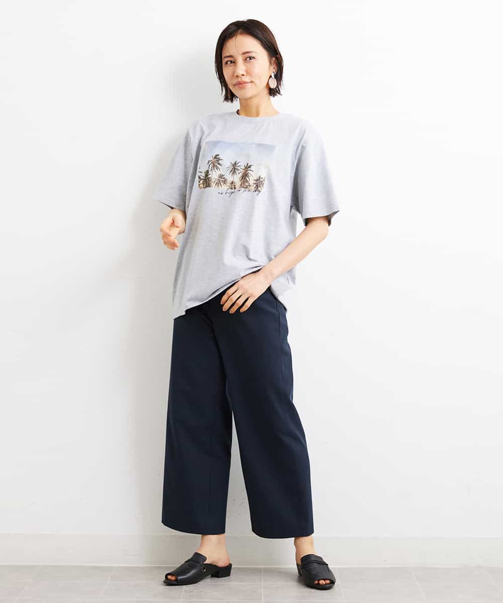 FMKGS23120 MICHEL KLEIN(ミッシェルクラン) パームツリーフォトプリントTシャツ ホワイト(90)