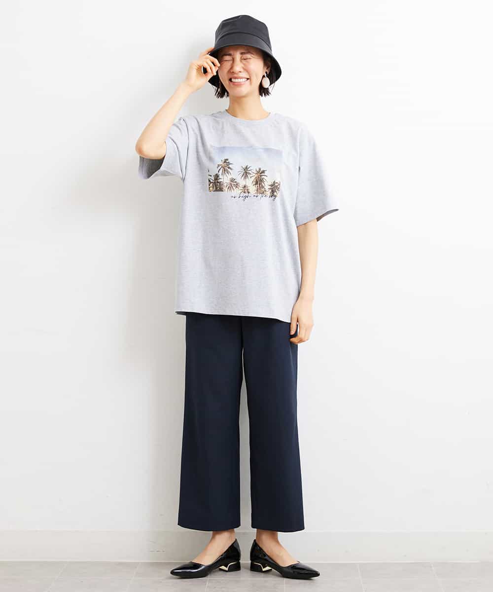 FMKGS23120 MICHEL KLEIN(ミッシェルクラン) パームツリーフォトプリントTシャツ ホワイト(90)