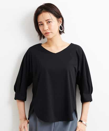 FMKGS24180 MICHEL KLEIN [コットン100％]Vネックラウンドテールカットソー