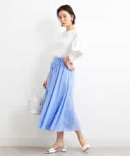 FMKGS25190 MICHEL KLEIN(ミッシェルクラン) [1枚着におすすめ／メディア着用]パフスリーブドッキングカットソー ホワイト(90)