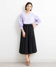 FMKGS25190 MICHEL KLEIN(ミッシェルクラン) [1枚着におすすめ／メディア着用]パフスリーブドッキングカットソー ホワイト(90)