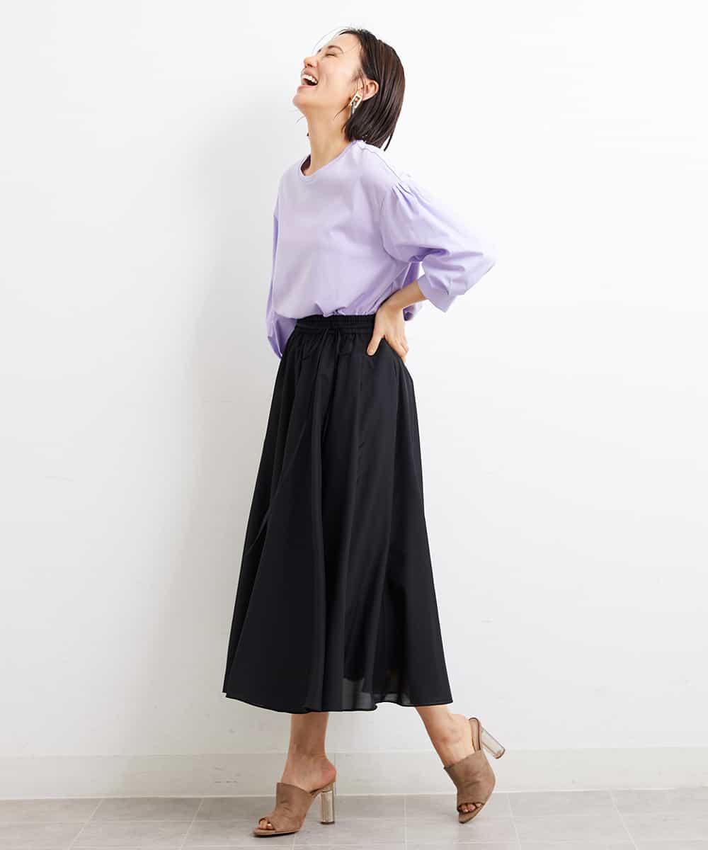 FMKGS25190 MICHEL KLEIN(ミッシェルクラン) [1枚着におすすめ／メディア着用]パフスリーブドッキングカットソー ホワイト(90)