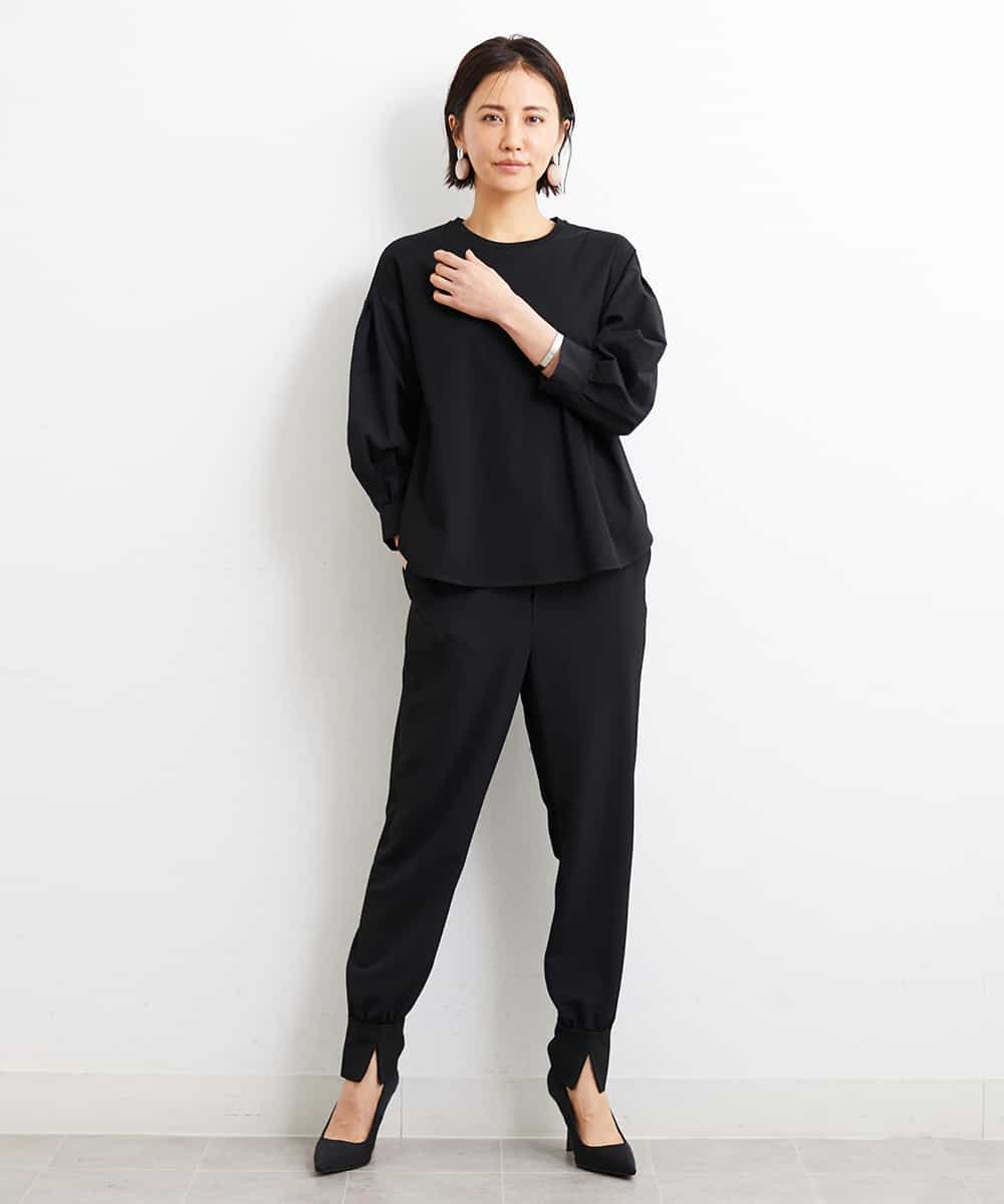 FMKGS25190 MICHEL KLEIN(ミッシェルクラン) [1枚着におすすめ／メディア着用]パフスリーブドッキングカットソー ホワイト(90)