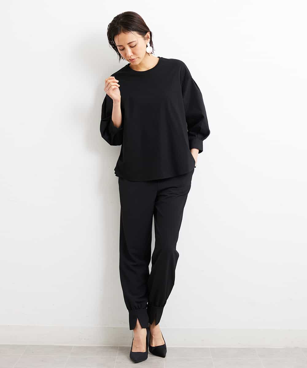 FMKGS25190 MICHEL KLEIN(ミッシェルクラン) [1枚着におすすめ／メディア着用]パフスリーブドッキングカットソー ホワイト(90)
