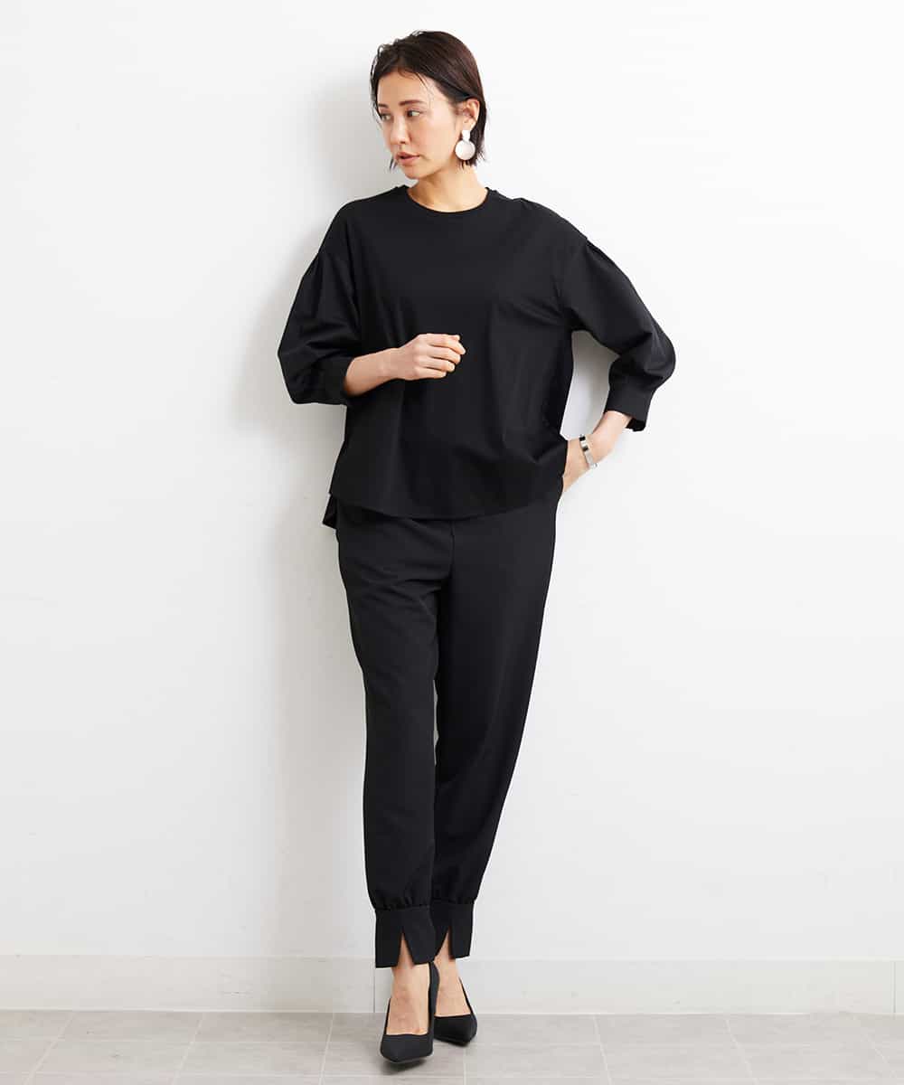 FMKGS25190 MICHEL KLEIN(ミッシェルクラン) [1枚着におすすめ／メディア着用]パフスリーブドッキングカットソー ホワイト(90)