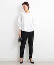 FMKGS25190 MICHEL KLEIN(ミッシェルクラン) [1枚着におすすめ／メディア着用]パフスリーブドッキングカットソー ホワイト(90)