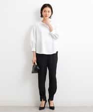 FMKGS25190 MICHEL KLEIN(ミッシェルクラン) [1枚着におすすめ／メディア着用]パフスリーブドッキングカットソー ホワイト(90)