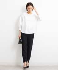 FMKGS25190 MICHEL KLEIN(ミッシェルクラン) [1枚着におすすめ／メディア着用]パフスリーブドッキングカットソー ホワイト(90)