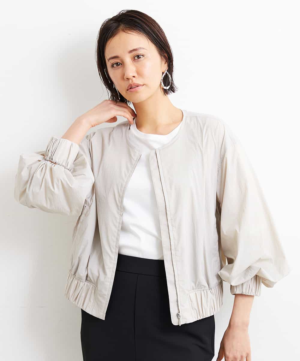 FMKGS25190 MICHEL KLEIN(ミッシェルクラン) [1枚着におすすめ／メディア着用]パフスリーブドッキングカットソー ホワイト(90)