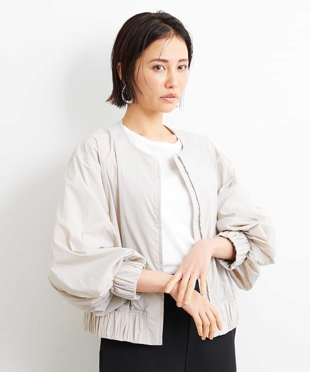 FMKGS25190 MICHEL KLEIN(ミッシェルクラン) [1枚着におすすめ／メディア着用]パフスリーブドッキングカットソー ホワイト(90)
