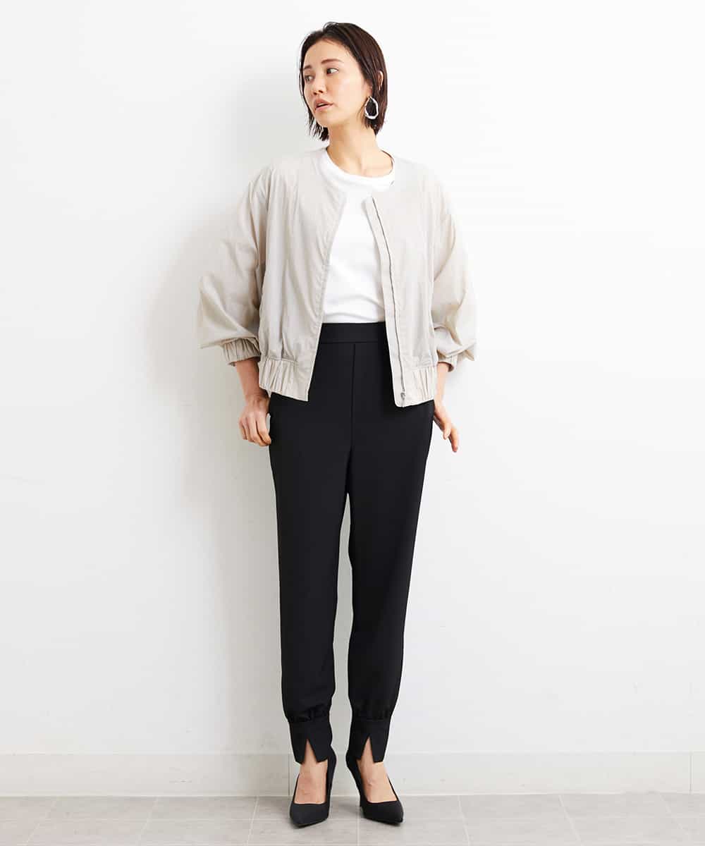 FMKGS25190 MICHEL KLEIN(ミッシェルクラン) [1枚着におすすめ／メディア着用]パフスリーブドッキングカットソー ホワイト(90)