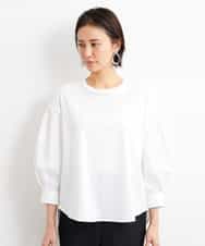 FMKGS25190 MICHEL KLEIN(ミッシェルクラン) [1枚着におすすめ／メディア着用]パフスリーブドッキングカットソー ホワイト(90)